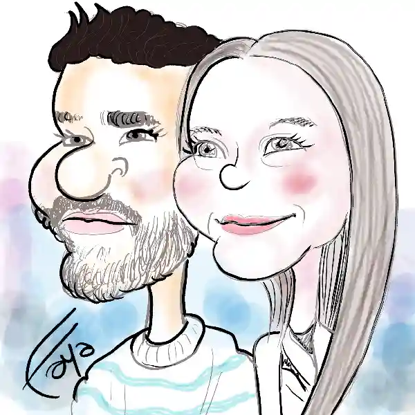 Caricatura-en vivo para-boda-digital 3