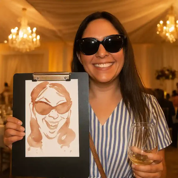 Caricaturas pintadas con vino 1