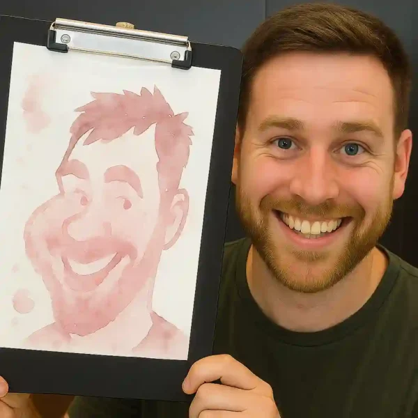 Caricaturas pintadas con vino 2