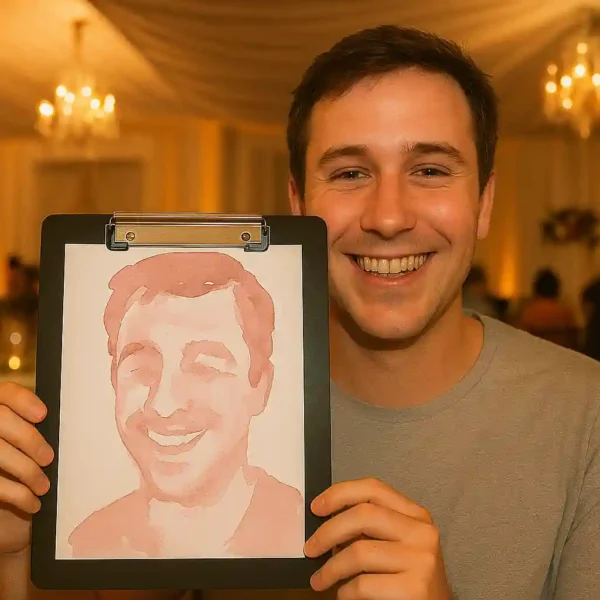 Caricaturas pintadas con vino 3