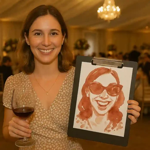 Caricaturas pintadas con vino 4